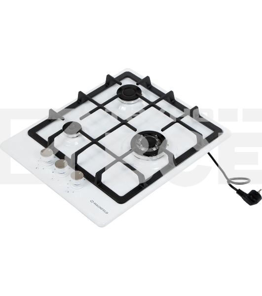 Газовая варочная панель Maunfeld EGHE.43.33CW/G, 3 конфорки, эмалированная сталь, белый