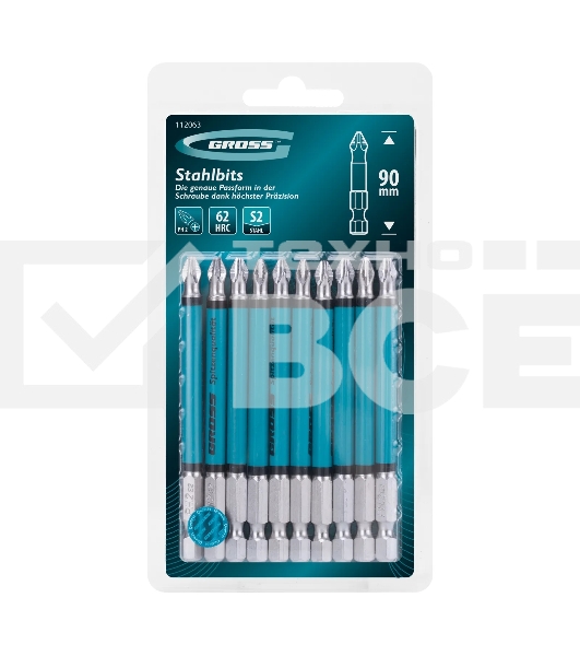 Бита PH2х90 мм, сталь S2, кругл., 10 шт. Gross