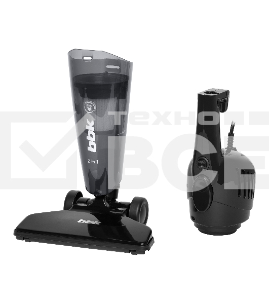 Пылесос вертикальный BBK BV2902 черный, питание от сети, 170 Вт, уборка сухая, пылесборник 0.8 л