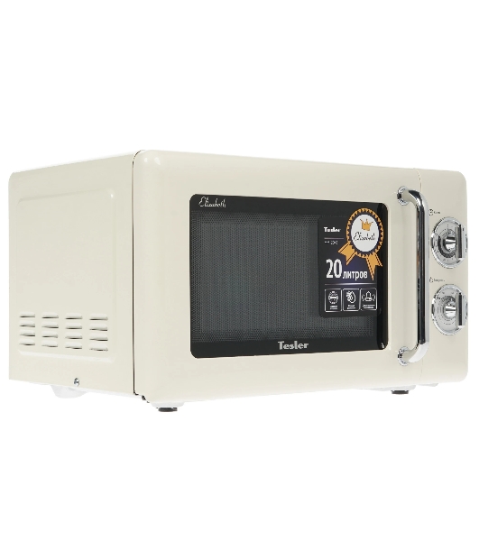 Микроволновая печь Tesler MM-2045 бежевый, 20 л, 700 Вт, переключатели - поворотный механизм