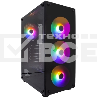 Компьютерный корпус 1STPLAYER FIRE DANCING V3-B / ATX, TG / 4x120mm LED fans inc. / V3-B-4F1