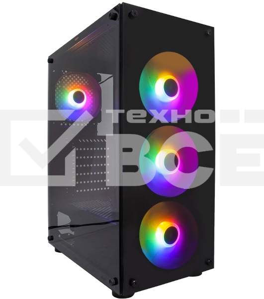 Компьютерный корпус 1STPLAYER FIRE DANCING V3-B / ATX, TG / 4x120mm LED fans inc. / V3-B-4F1