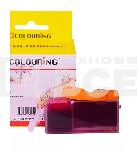 Картридж струйный Colouring CG-CLI-521M пурпурный с чипом водный (9 мл) для Canon IP3600/IP4600/MP540/MP550/MP620/MP630/MP980