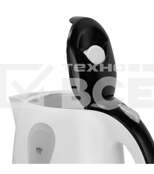 Чайник электрический Maxwell MW-1079 W, 2200Вт, 1.7л, белый/черный
