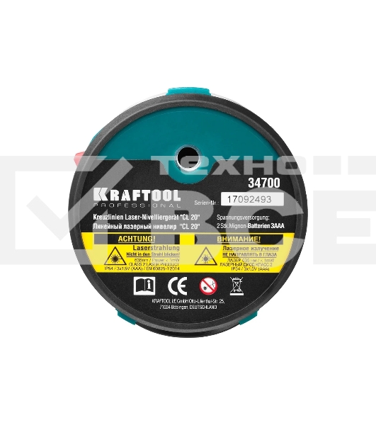 Нивелир KRAFTOOL CL20 #2 (34700-2)  лазерный линейн. держатель с микролифтом  ММ1, 20м,  ±0,2мм/м