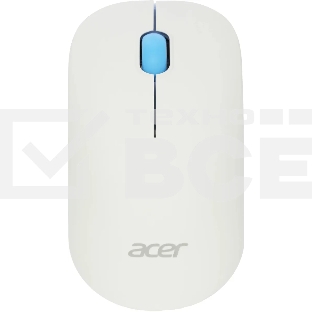 Мышь беспроводная Acer OMR205 белый/голубой, 1200 dpi, радиоканал, USB, кнопки - 3
