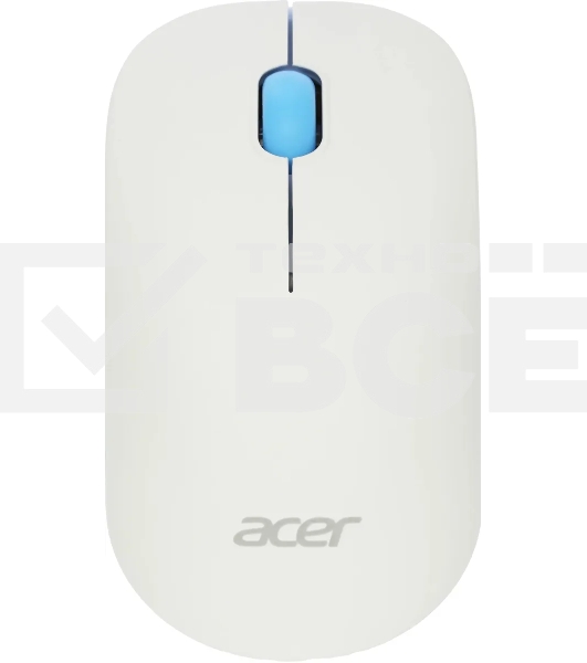 Мышь беспроводная Acer OMR205 белый/голубой, 1200 dpi, радиоканал, USB, кнопки - 3