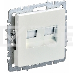 Розетка компьютерная двойная IEK BRITE РК10-2-БрЖ кат.5E RJ45 жемчуг, фото 1