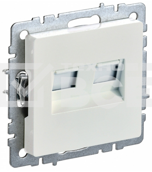 Розетка компьютерная двойная IEK BRITE РК10-2-БрЖ кат.5E RJ45 жемчуг