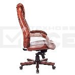 Кресло руководителя Бюрократ T-9923WALNUT светло-коричневый Leather Eichel, кожа, крестовина металл/дерево, фото16