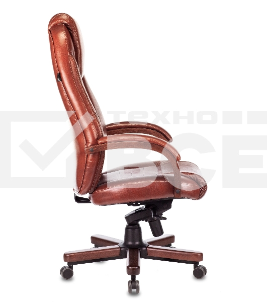 Кресло руководителя Бюрократ T-9923WALNUT светло-коричневый Leather Eichel, кожа, крестовина металл/дерево