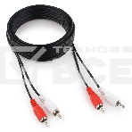 Кабель аудио Cablexpert CCA-2R2R-5M-N, 2xRCA/2xRCA, 5м, черный, пакет, фото 1