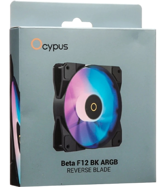 Реверсный вентилятор Fan Ocypus Beta F12 BK ARGB REVERSE BLADE PWM черный