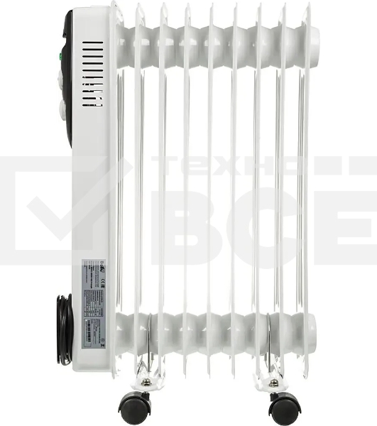 Обогреватель масляный Ballu Classic BOH/CL-09WRN (9 секций), белый, 2000 Вт, 25 м2, термостат