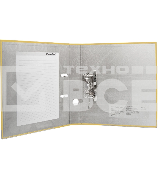 Папка-регистратор Silwerhof 2013374 A4 50мм, ПВХ/бумага желтый, металлическая окантовка, сборная (упаковка: 2шт)