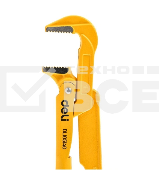 Трубный рычажный ключ №1 с прямыми губками Deli DL105140 315мм, раскрытие губок 0-40мм, сталь Cr-V