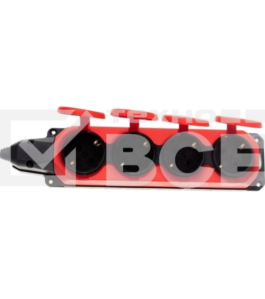 Колодка каучуковая ЭРА с/з 4 гн 16A IP44 красная (7/70/420)