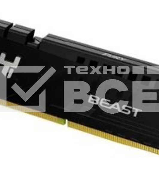Оперативная память Kingston Fury Beast, DDR5, 16GB (1x16GB), 6000 MHz, CL36, с радиатором, чёрный