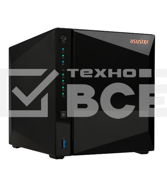 Сетевое хранилище ASUSTOR AS3304T 4-Bay NAS/MPl/Cel 1.4GHz Quad Core/2GBDDR4/noHDD,LFF(HDD,SSD),/1x1GbE(LAN)/3xUSB3.2; 90IX01L0-BW3S00