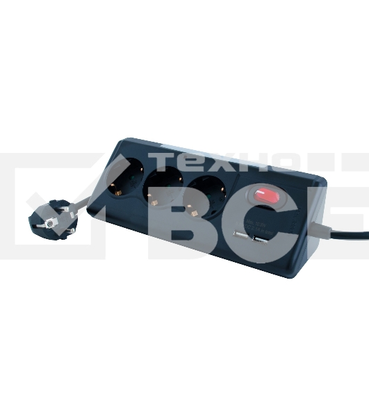 Удлинитель сетевой СТАРТ S 3x1 ZDV 2USB-- 12, 3 розетки, до 16А, 2xUSB, 1.5м, с заземлением, кнопка включения, функцией ночника, защитными шторками от детей, белый