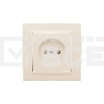 Розетка EKF Минск ERR10-022-200 1-м СП 10А IP20 без заземления, с защитными шторками, бежевый, фото 1