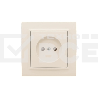 Розетка EKF Минск ERR10-022-200 1-м СП 10А IP20 без заземления, с защитными шторками, бежевый