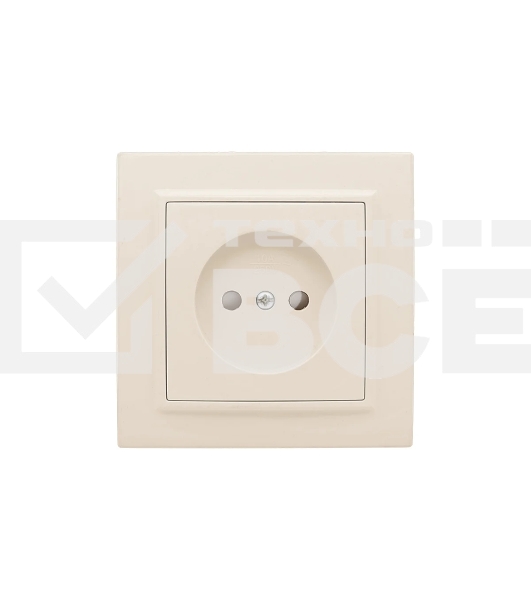 Розетка EKF Минск ERR10-022-200 1-м СП 10А IP20 без заземления, с защитными шторками, бежевый