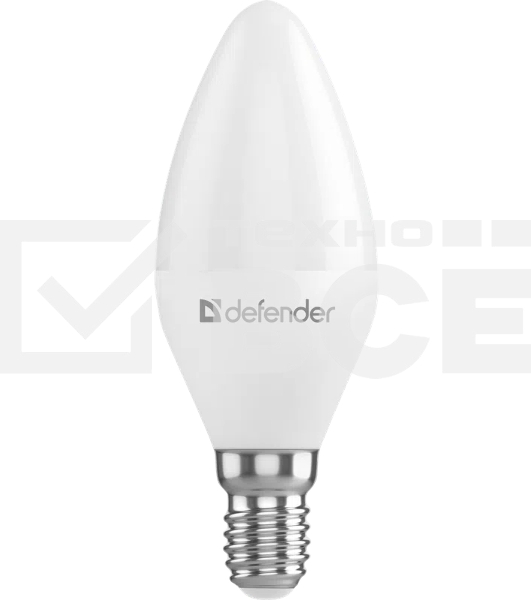 Лампочка светодиодная Defender C37-10W-830-E14 свеча, 3000 К, теплый белый, 1 шт.