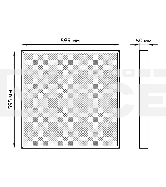 Светильник офисный Gauss MiR 35W 3500lm 4000K IP40 595x595x50мм призма с БАП LED
