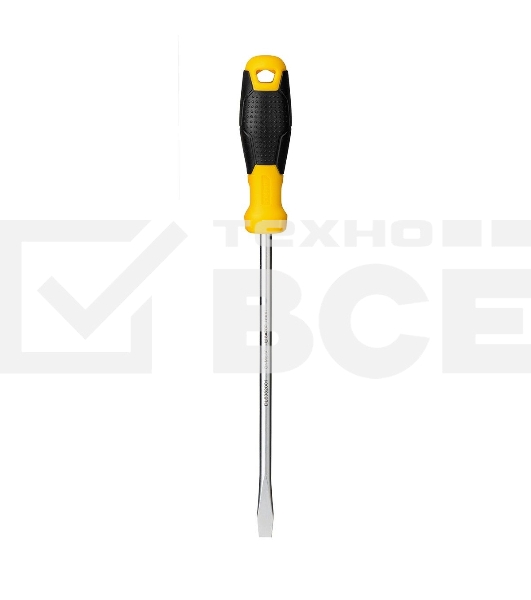 Отвертка шлицевая Deli DL6382001 8х200мм Материал: CR-V. Двухкомпонентная ручка. Хромированная