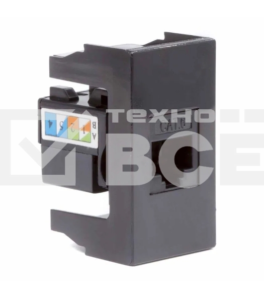 Розетка DKC RJ-45 кат. 6, Viva,1 мод., черный