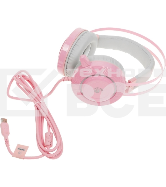 Гарнитура проводная с микрофоном A4 Bloody G521 розовый 2.3м мониторные USB оголовье (G521 (PINK))