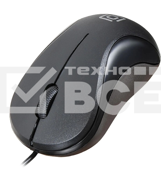 Мышь проводная Oklick 115S черный, 1200 dpi, USB, кнопки - 3