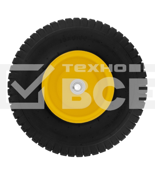 Колесо пневматическое Denzel 15/6.00-6, D 370 мм, подш. внут. диам. 16 мм, длина оси 100 мм