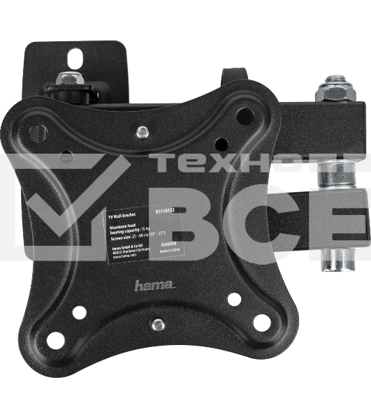 Кронштейн для телевизора Hama R1 118152 черный, 10'-27' макс. 15 кг, настенный, поворот