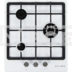 Газовая варочная панель Maunfeld EGHE.43.33CW/G, 3 конфорки, эмалированная сталь, белый, фото 1