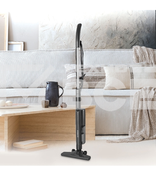 Пылесос вертикальный Endever SkyClean VC-297 темно-серый, питание от сети, 450 Вт, уборка сухая, пылесборник 0,5 л