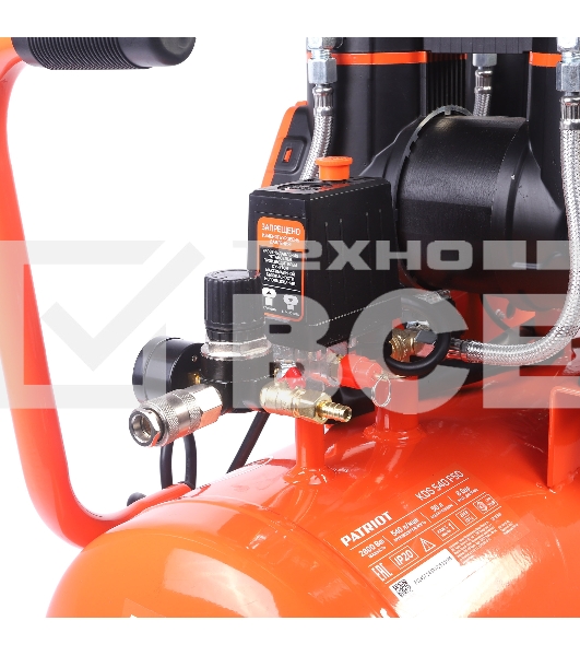 Компрессор поршневой безмасляный Patriot KDS 540 F50 (540 л/мин, 2,8 кВт, 8 бар, 50 л, 2800 об/мин, быстросъем + елочка 1/4)