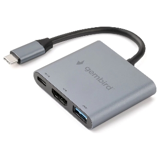 Док-станция Gembird UHB-D2, USB Type-C, USB Type-C PD100W, HDMI, USB Type-C