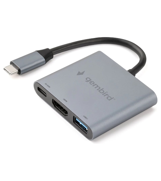 Док-станция Gembird UHB-D2, USB Type-C, USB Type-C PD100W, HDMI, USB Type-C