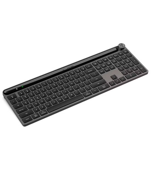 Клавиатура JLab Epic Keyboard гибридная, USB Type-A, Bluetooth, радиоканал, серый