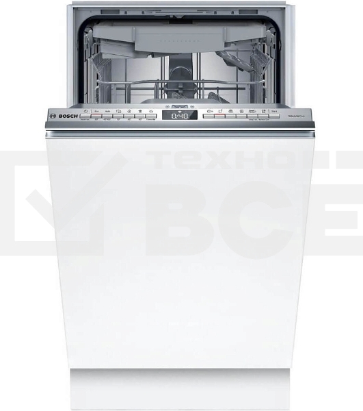 Встраиваемая посудомоечная машина Bosch SPV4EMX10E, серебристый, 44.8 см, 10 компл., 44 дБ, класс C