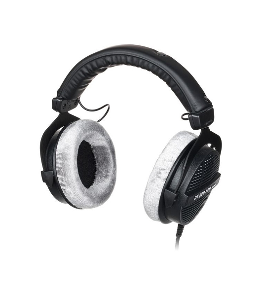 Проводные наушники Beyerdynamic DT 990 PRO 80 OHMS черный/серый, полноразмерные, открытая конструкция, велюровые амбушюры
