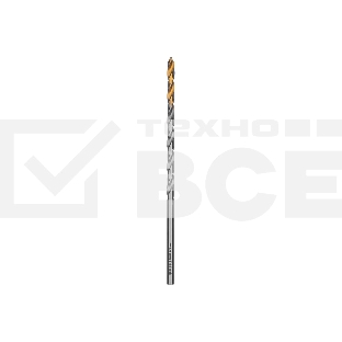 Сверло спиральное по металлу Denzel 4,5 х 126 мм, Р6М5, Golden Tip, удлиненное