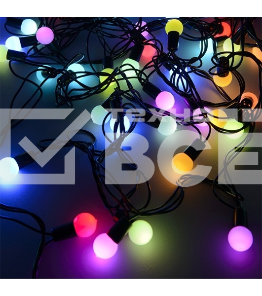 Гирлянда светод. Funray Шарики матовые BL-550M, 40 LED, 5м, мульти (7цв.),черный шнур,