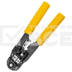 Обжимные клещи Deli DL381008 RJ45 Размер: 205мм. Спецификация обжима: 8P. Холоднокатаный стальной лист с черной отделкой, ручка из ПВХ. Лезвие SK5. Инструмент для зачистки проводов, кусачки и обжимной инструмент 3-в-1., фото3