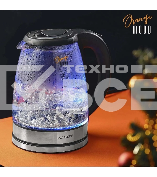 Чайник электрический Scarlett SC-EK27G36 1.8л. 1800Вт черный (корпус: стекло)