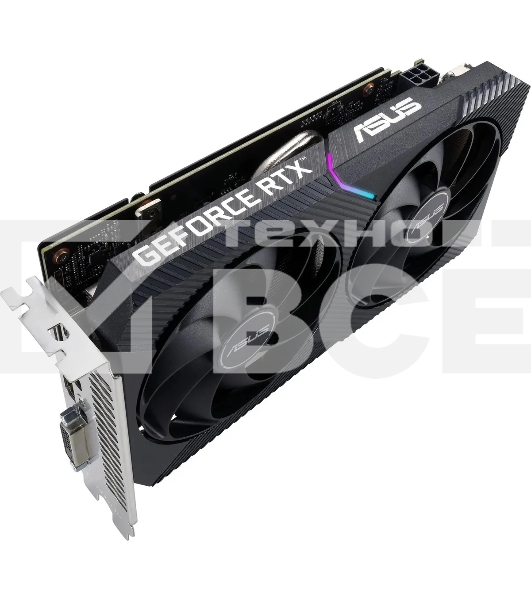 Видеокарта Asus NVIDIA GeForce RTX 3050 8192Mb DUAL-RTX3050-O8G-V2 PCI-E 4.0 128 GDDR6 1822/14000 HDMIx1 DPx3 HDCP Ret