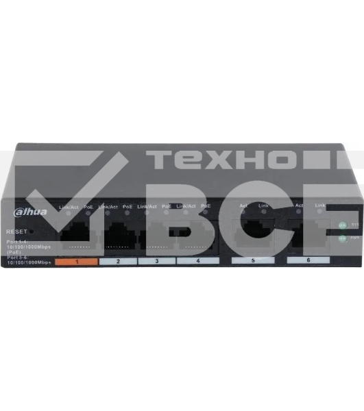 Коммутатор Dahua DH-CS4006-4GT-60 (L2) 4x1Гбит/с 2xКомбо(1000BASE-T/SFP) 60W управляемый