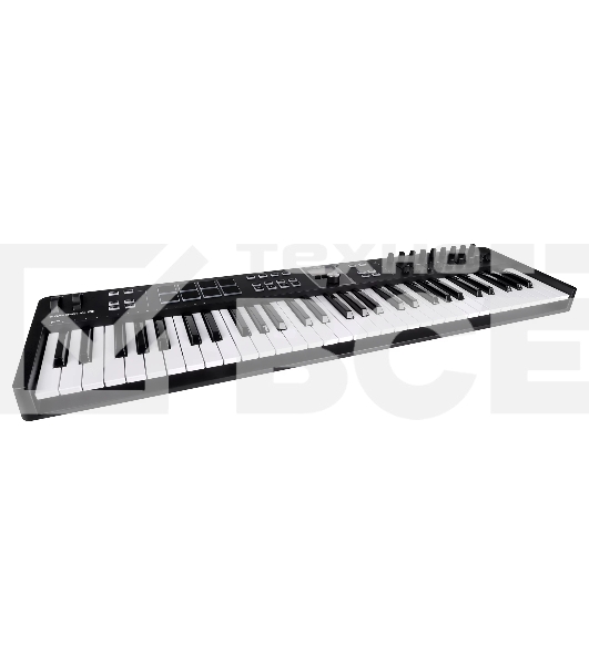 Клавиатура MIDI [231532] Arturia [KeyLab Essential 61 mk3 Black] 61 клавиша, LCD дисплей, 9 энкодеров, 8 пэдов, 9 фейдеров, 12 кнопок управления, колеса высоты тона и модуляции, 1/4